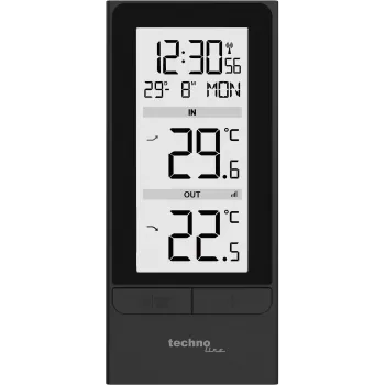 Technoline WS9787 estação meteorológica sem fios com sensor exterior, preto/prateado