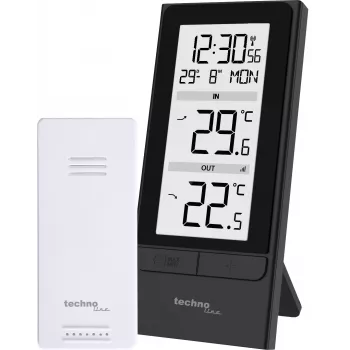 Technoline WS9787 estação meteorológica sem fios com sensor exterior, preto/prateado