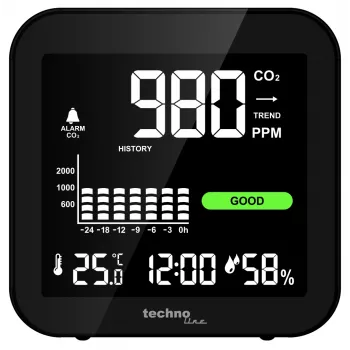 Technoline WL1025 monitor de CO2 com temperatura e humidade