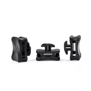 HellermannTyton ACFM8W6.2PT3-PA66/6HIRHS-BK suporte de abraçadeiras para calhas de perfil, estabilizado ao calor, resistente ao impacto, preto, 25 unid. 151-03249