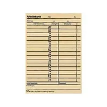 BÜRK MOBATILE Cartão de Picagem para Relógio de Ponto ZS 5200, 100 Cartões, Impressão Verde em Cartão Branco, 189 x 86 mm B01830040500