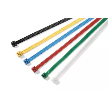 HellermannTyton LR55R-HS-BK-D1 abraçadeira de cabo preta termoestabilizada, 200mm x 4,6mm, pack de 100 131-55000