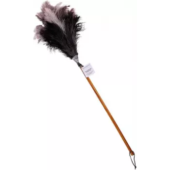 Bürstenhaus Redecker espanador de plumas de avestruz com cabeça média, cabo de madeira de faia, 50 cm 468807