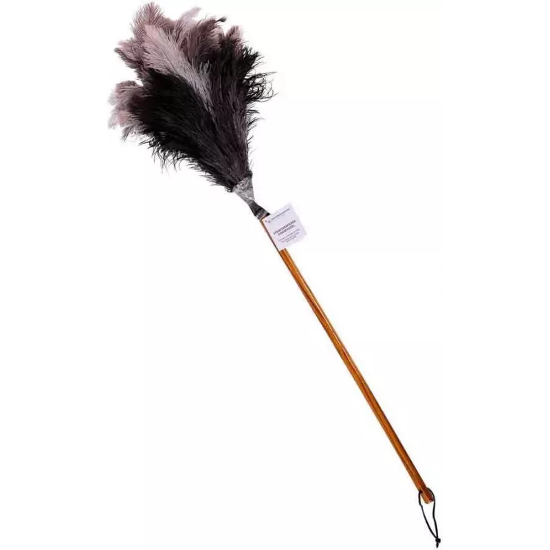 Bürstenhaus Redecker espanador de plumas de avestruz com cabeça média, cabo de madeira de faia, 50 cm 468807