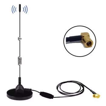 Midland Albrecht MAG31 antena de base magnética DAB+ com amplificador, Banda III, cabo de 3 m, conector SMB 62336