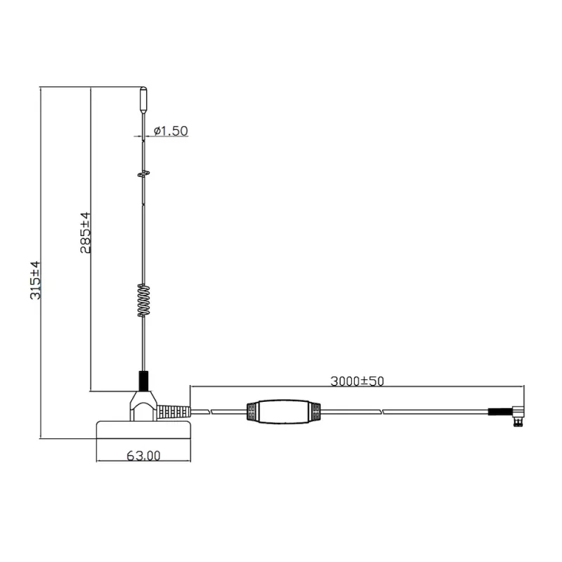 Midland Albrecht MAG31 antena de base magnética DAB+ com amplificador, Banda III, cabo de 3 m, conector SMB 62336