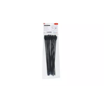 Abraçadeira reutilizável HellermannTyton SOFTFIX® 260 x 7 mm, preta, pack de 12 115-07270