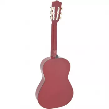 Guitarra clássica Dimavery AC-303 tamanho 1/2 vermelha com gigbag, afinador, palhetas e alça para principiantes