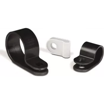 Suporte de abraçadeira HellermannTyton H9P PA66HS BK 100, preto, orifício de 4,2 mm, parafuso M4, PA66 termoestabilizado, 100 unid.