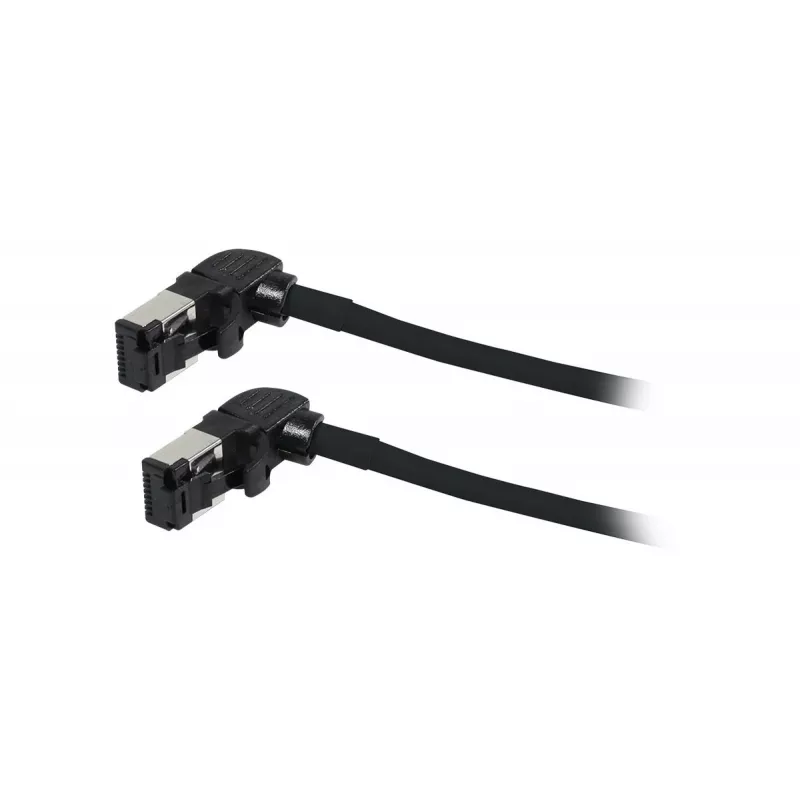 Cabo de patch slim SYNERGY21 S218115 CAT6A S/FTP, RJ45, 2m, preto, 500MHz, LSZH, ficha rotativa