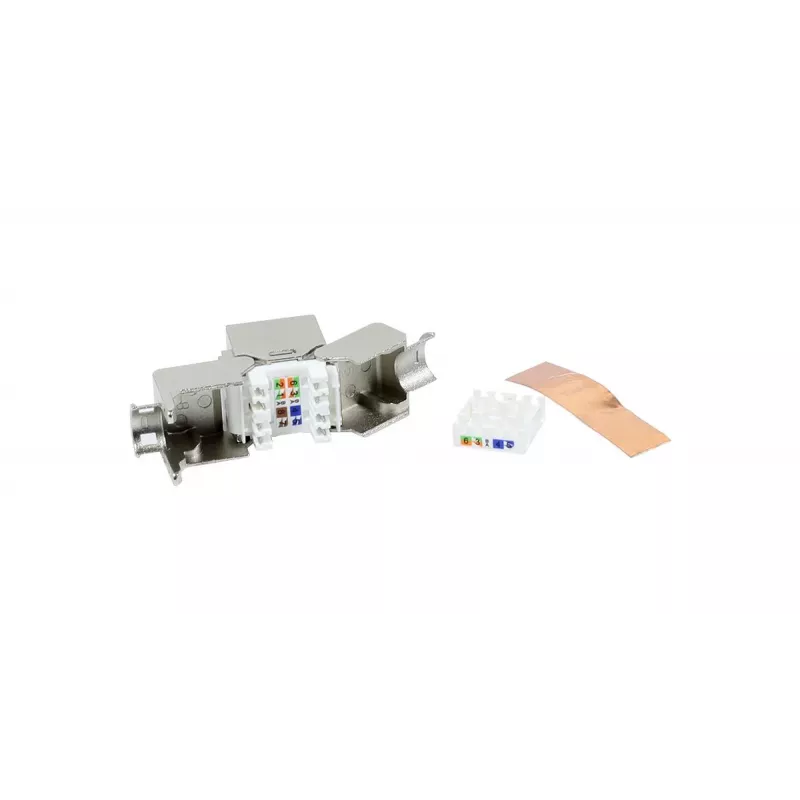Módulo keystone SYNERGY21 S216378V3 CAT8.1 RJ45, slim-line curto, certificado GHMT, branco