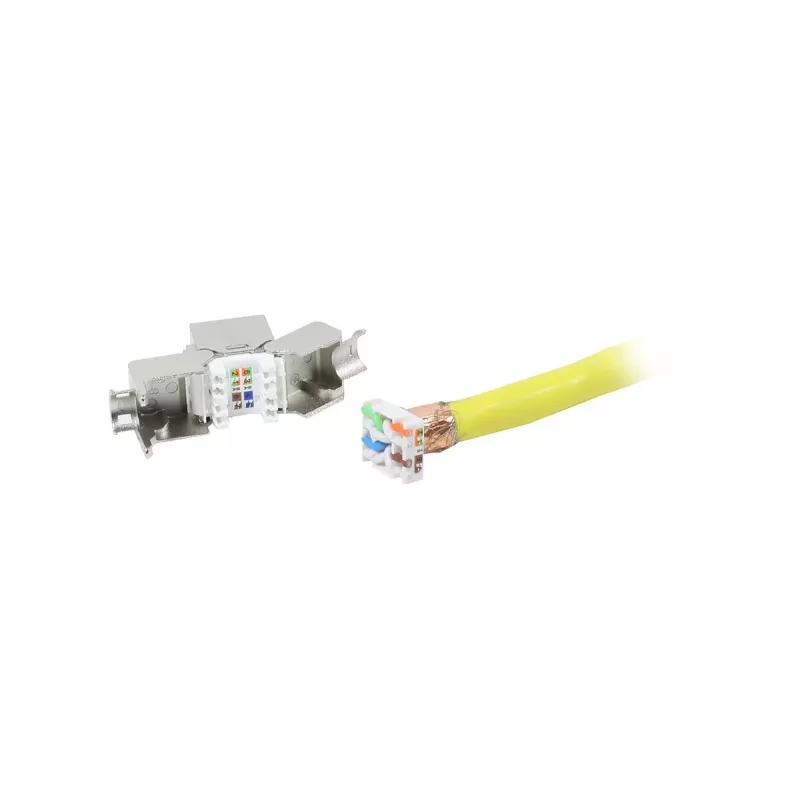 Módulo keystone SYNERGY21 S216378V3 CAT8.1 RJ45, slim-line curto, certificado GHMT, branco