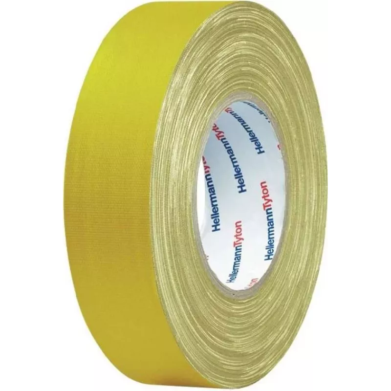 HellermannTyton HTAPE-TEX-19x10 Fita têxtil multiusos, amarela, 19 mm x 10 m 712-00202
