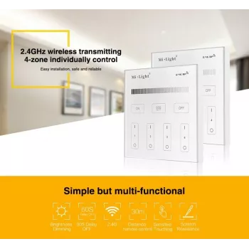 SYNERGY21 T1 MiLight Painel inteligente cor única comando tátil de 4 zonas