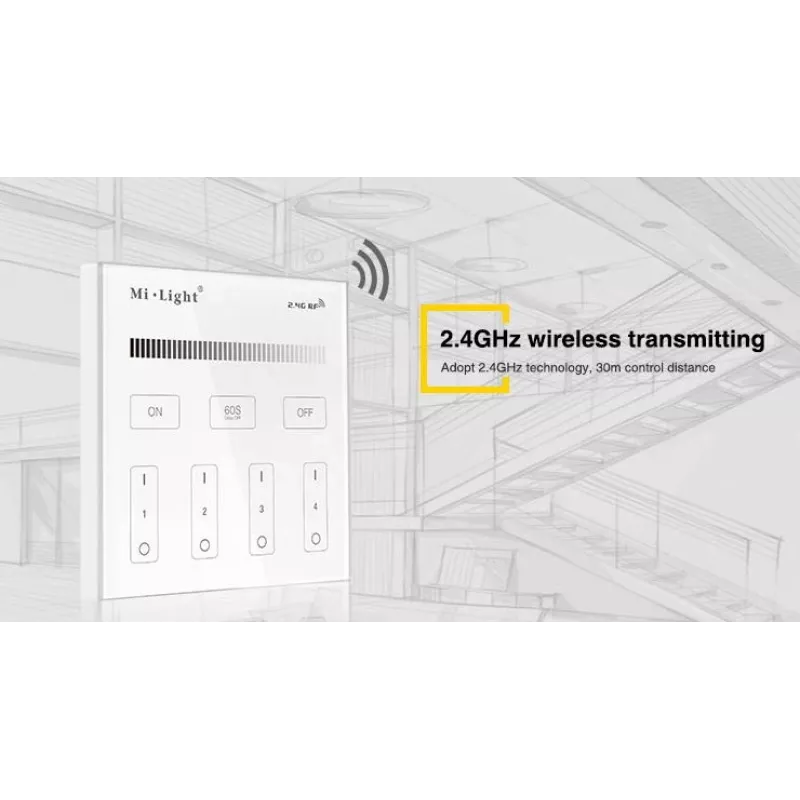 SYNERGY21 T1 MiLight Painel inteligente cor única comando tátil de 4 zonas