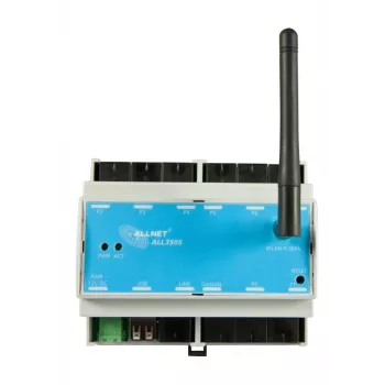 ALLNET ALL3505v2 controlador IP de automação de edifícios com 8 portas de sensores, montagem em calha DIN