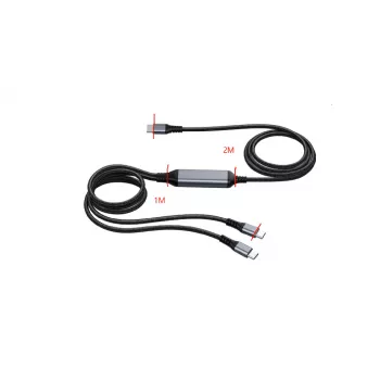 ALLNET divisor de carregamento USB-C PD 100W (70W+30W) apenas para carregamento, preto S217890