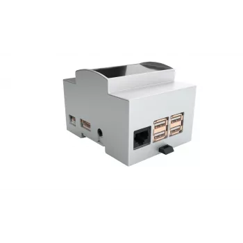 ALLNET caixa de montagem em calha DIN para Raspberry Pi 4 Model B com janela transparente, cinzento 25.0410000.RP4