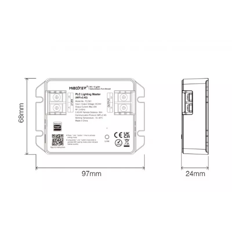 Miboxer PLCZ1 controlador mestre de iluminação Zigbee 3.0 + 2.4G MiLight/Miboxer