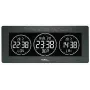 Technoline despertador de mesa digital com indicador de temperatura, data, função soneca - preto