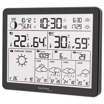 Estação meteorológica Techno Line WD3000 WLAN com previsão de 4 dias e sensor exterior WD3000 Estação meteorológica
