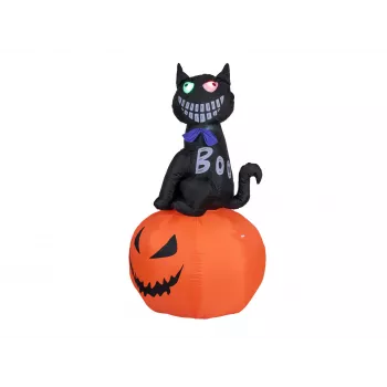 EUROPALMS Halloween Figura insuflável gato com abóbora, 183cm 83316152