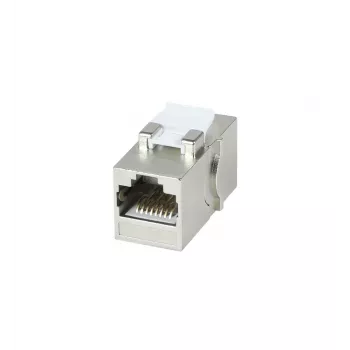 SYNERGY21 S216317V4 módulo de acoplamento keystone RJ45 Cat6A blindado, conector fêmea a conector fêmea, slimline curto, caixa metálica