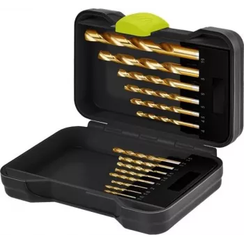 Goobay 77850 conjunto de brocas para metal HSS, 15 peças, 1,5-10 mm, DIN 338, em caixa de armazenamento