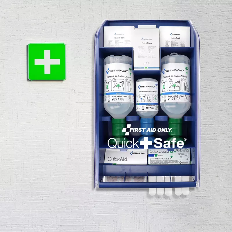 First Aid Only Quick+ Safe DIN EN 15154-4 caixa de primeiros socorros azul (P-44027 00)