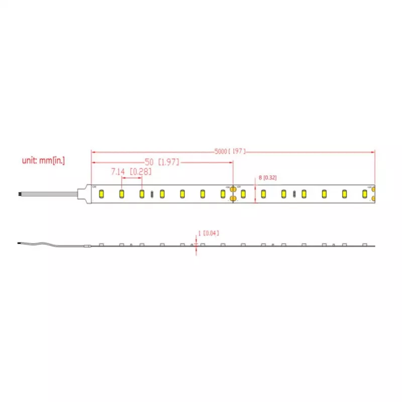 SYNERGY21 Tira flexível Branco quente DC24V 72W IP67 CRI>90 (S21-LED-B220010)