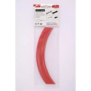 HellermannTyton HIS-3-BAG tubo termorretrátil 3:1 1,5 mm para 0,5 mm vermelho 10 unid.