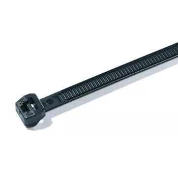 HellermannTyton T50MOS abraçadeira de cabos preta, 245 mm x 4,6 mm, PA66, pack de 100 118-00128