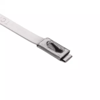 HellermannTyton MBT27S-316-SS-NA-C1 Abraçadeira de cabo de aço inoxidável, 681 mm x 4,6 mm, fecho de esfera, prateada 111-93279