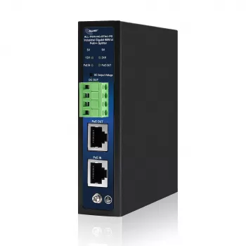 ALLNET splitter/extrator PoE industrial IEEE 802.3bt Type 4, 90W, saída selecionável 5V/9V/12V/24V, Gigabit Ethernet, montagem em calha DIN/parede (ALL-PSI104G-BT90-PD)