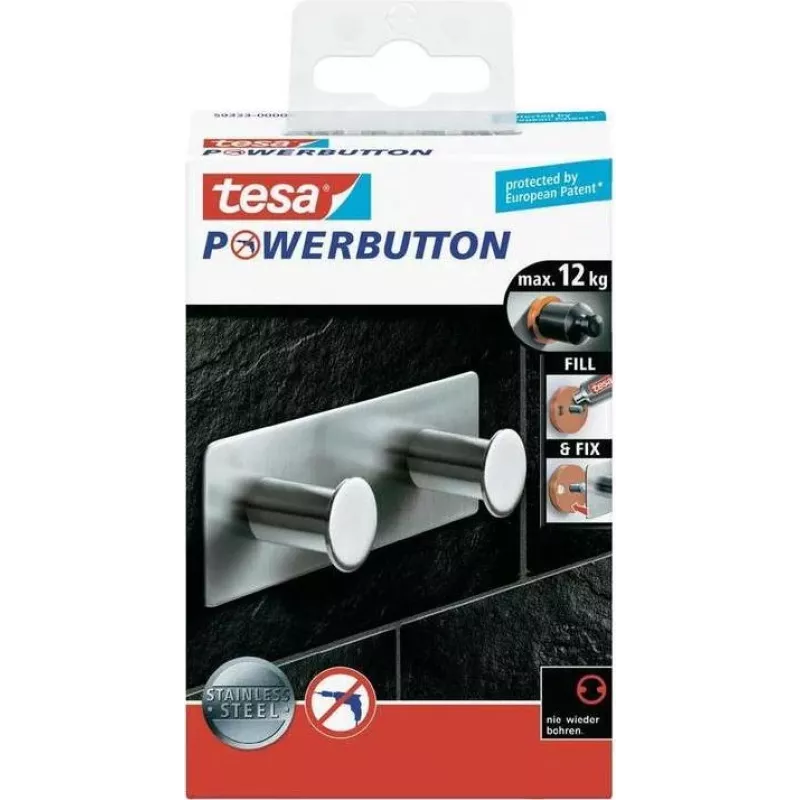 Tesa Powerbutton Classic gancho duplo 12kg cromado 59333-00000-01
