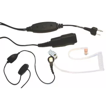 MIDLAND Albrecht AE 31-PT07 auscultador intra-auricular mono com microfone de arco e PTT, com fios, ligação de 2 pinos, preto 41990
