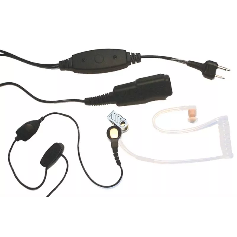 MIDLAND Albrecht AE 31-PT07 auscultador intra-auricular mono com microfone de arco e PTT, com fios, ligação de 2 pinos, preto 41990