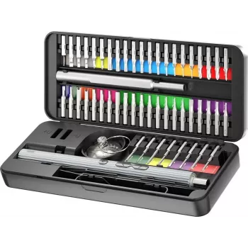 Goobay 77839 Chave de fendas elétrica de precisão com bateria, 50 peças, LED