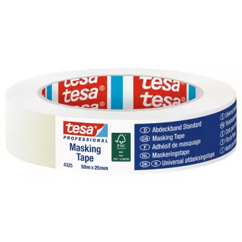 Tesa STANDARD 04325-00001-01 Fita de mascarar profissional, bege, 50 m x 25 mm, 1 rolo