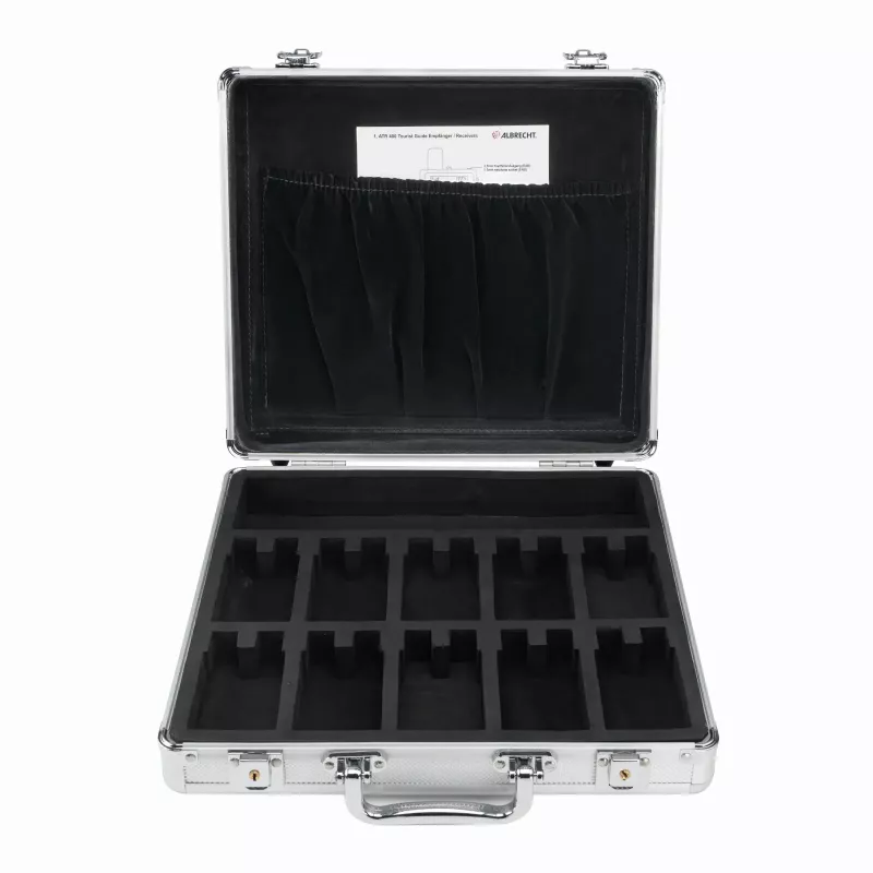 MIDLAND ATT/ATR400 Conjunto de sistema Tourguide com 10 recetores, mala de carregamento, microfone de auscultador e auriculares 29970.S10