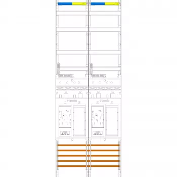 f-tronic quadro de contadores 2 campos ER29 H=1350mm 2-eHZ 2 res. 7143002 1 (7143002)