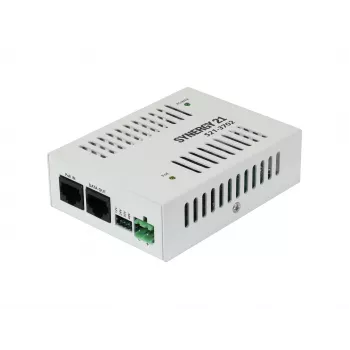 SYNERGY21 S21-3702 driver de tensão constante PoE+ para 24V DC, 24W, IEEE 802.3at, entrada RJ45, terminais de parafuso