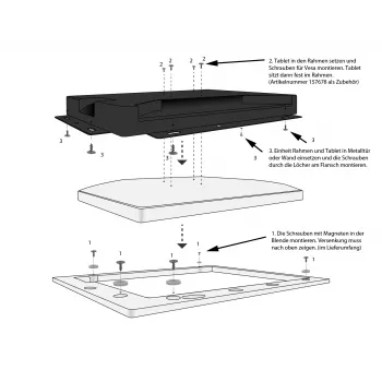 ALLNET 21 polegadas Touch Display moldura para tablet para moldura de encastrar, preto ALLTCover21WBv1