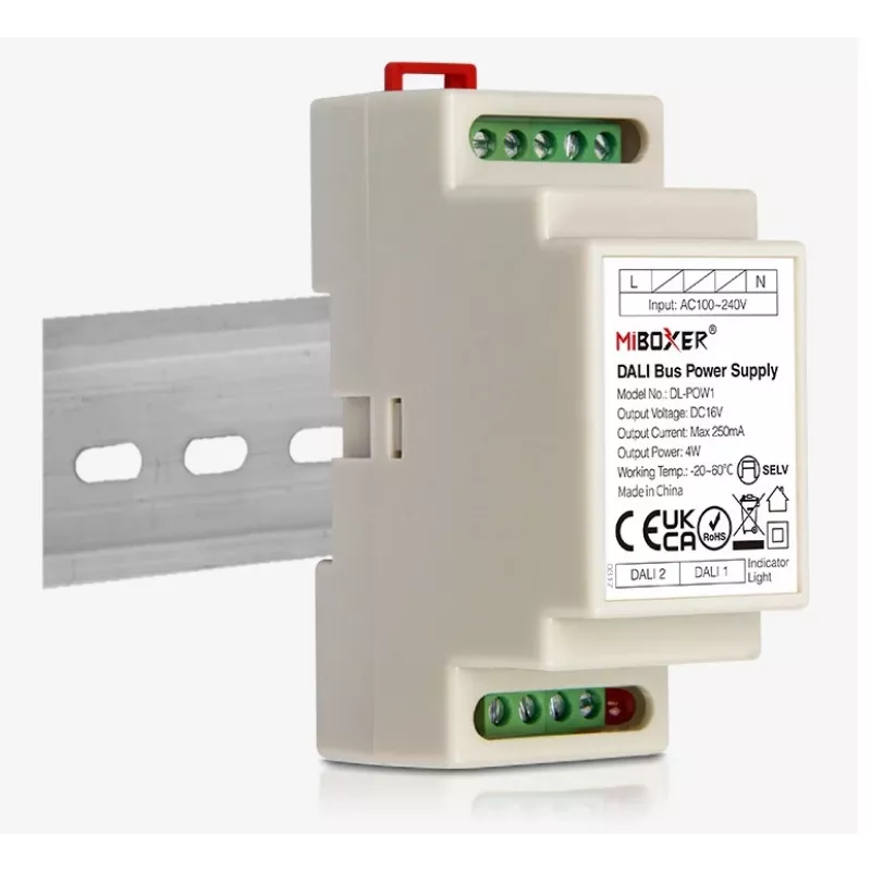 Fonte de alimentação de barramento LED DALI Miboxer Synergy 21 para calha DIN (DL-POW1)