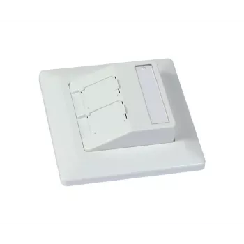 Suporte de módulo Keystone SYNERGY21 para embutir para 2x módulo TP branco puro redondo S216330V3