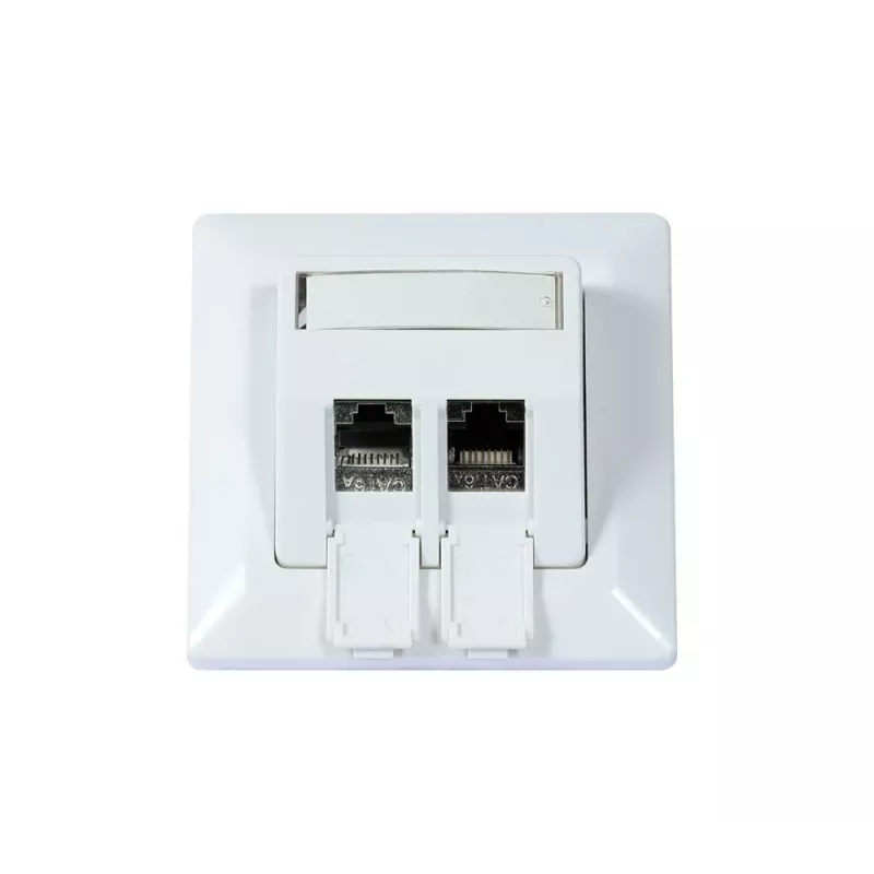 Suporte de módulo Keystone SYNERGY21 para embutir para 2x módulo TP branco puro redondo S216330V3