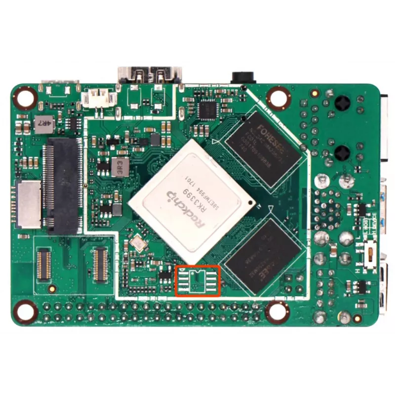 ALLNET Rock Pi 4A+ OP1 4GB/32GB sem Wi-Fi e Bluetooth com pinos PoE (RS114A+D4E32)