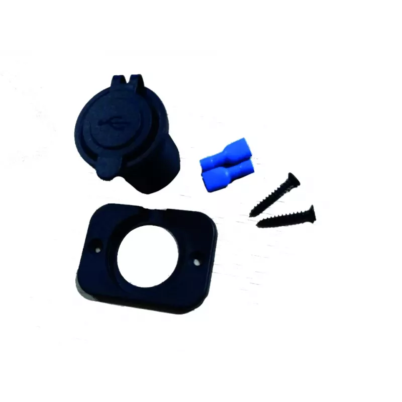 IWH tomada de carregamento USB embutida 12/24V, 2,1A, 1x USB-A, montagem em painel 019004