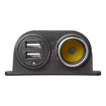 IWH tomada de automóvel 12/24V com 2 portas USB, 4,2A de saída total (019010)