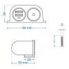 IWH tomada de automóvel 12/24V com 2 portas USB, 4,2A de saída total (019010)